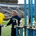 Blue Team quarterback BJ Dickey is awarded most valuable player after the alumni spring flag football game on Saturday, April 13. AnnArbor.com I Daniel Brenner